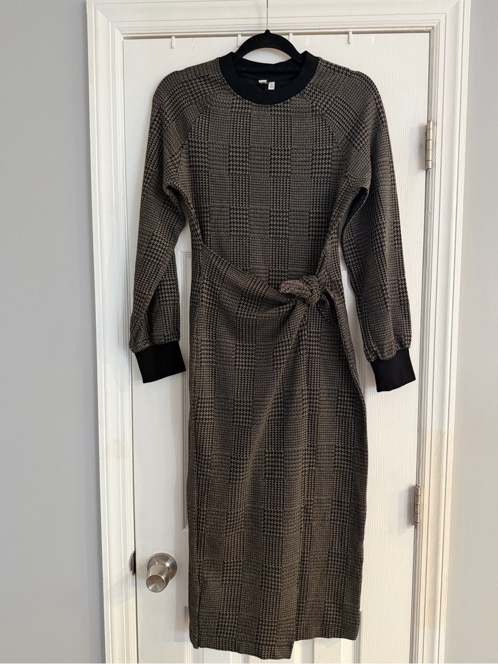 & Other Stories Los Angeles Atelier Plaid Knit Midi Dress Tie Waist S